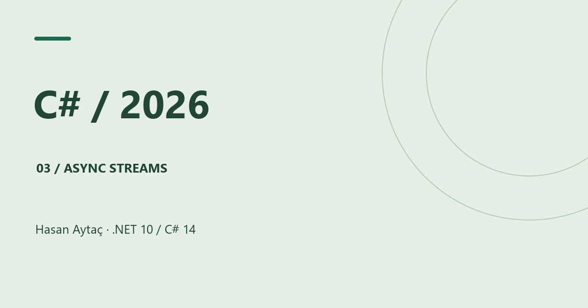C# 2026: Async Streams ve Cancellation ile Akış İşleme — .NET 10 / C# 14