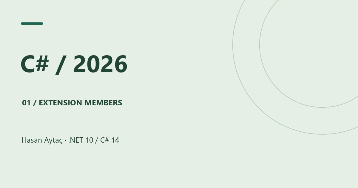C# 2026: Extension Members ile Daha Temiz API Tasarımı — .NET 10 / C# 14